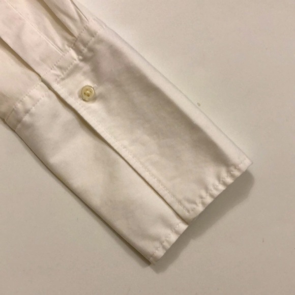 Ann Taylor 8P White Ruffle button down shirt flip cuffs NWOT Excellent Condition - Picture 7 of 10